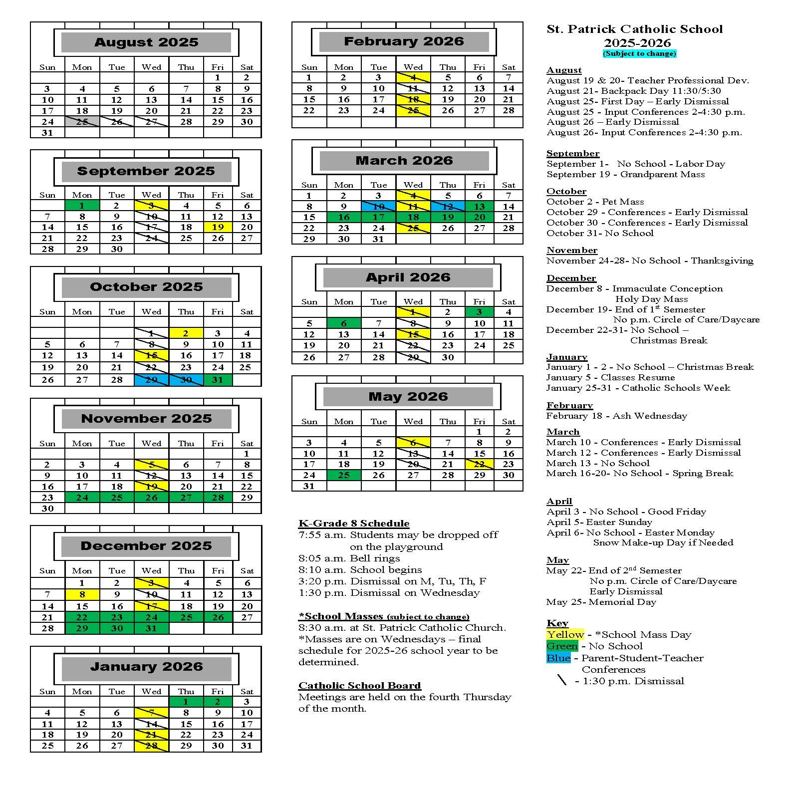 Academic Calendar