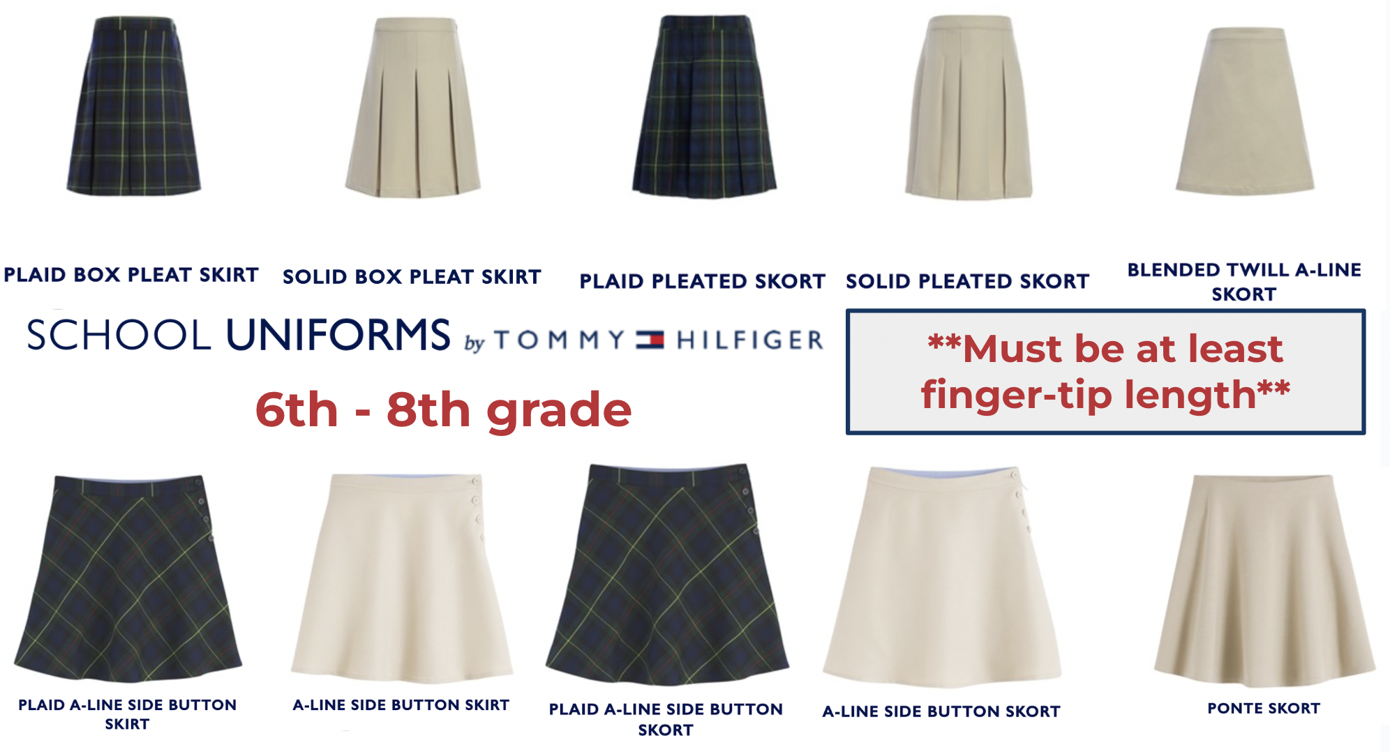 6th - 8th Skorts/Skirts