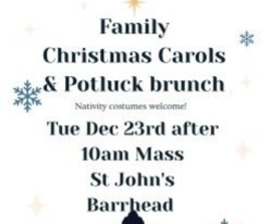 Family Christmas Carols & Potluck brunch
