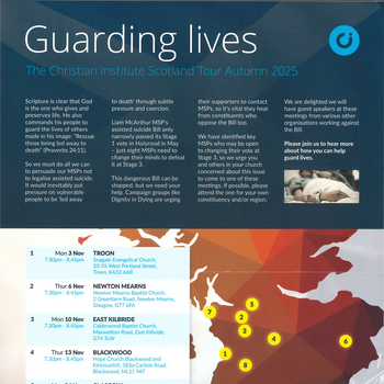 Guarding Lives: The Christian Institute Scotland Tour Autumn 2025