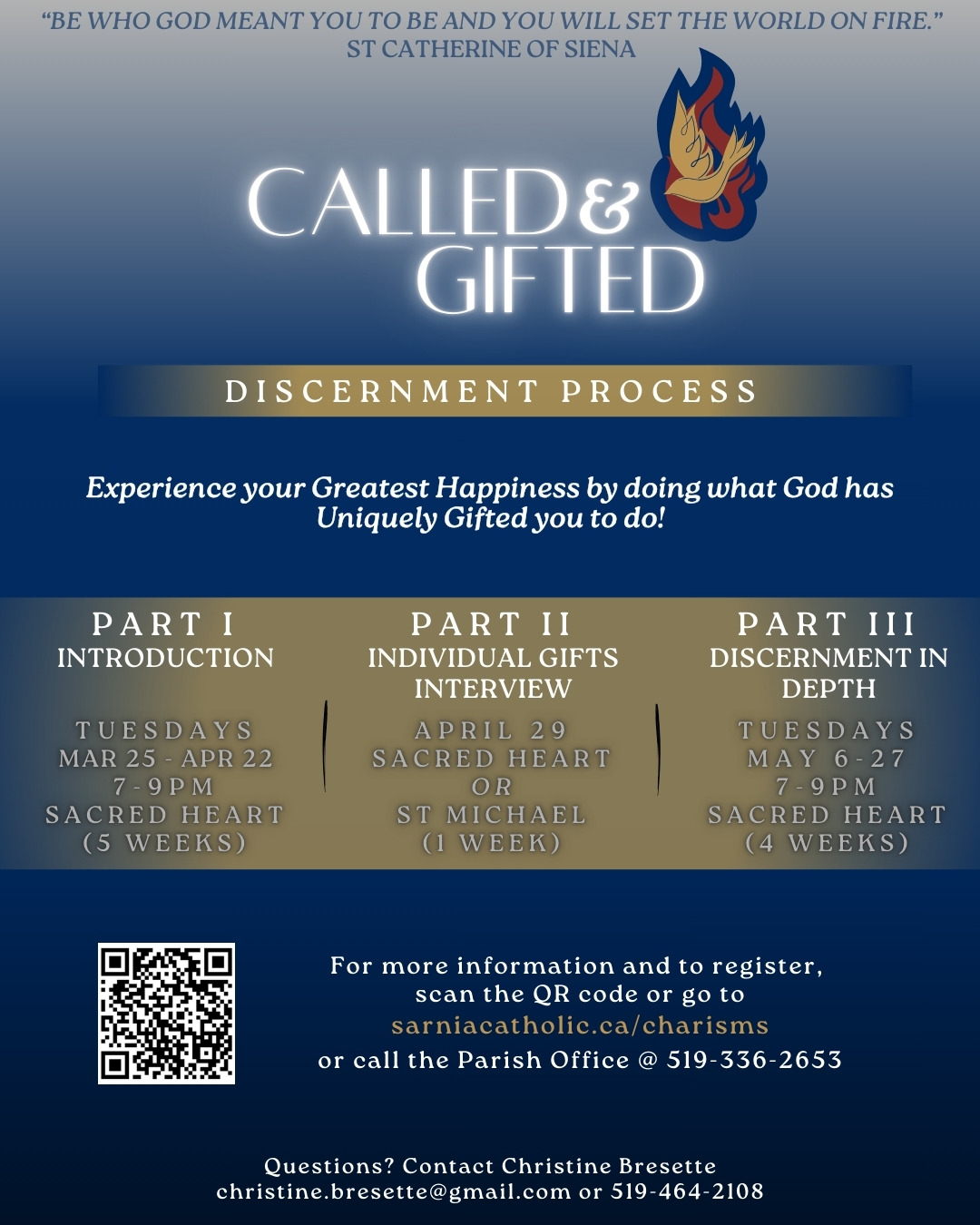 If you have any questions, please contact Christine Bresette at