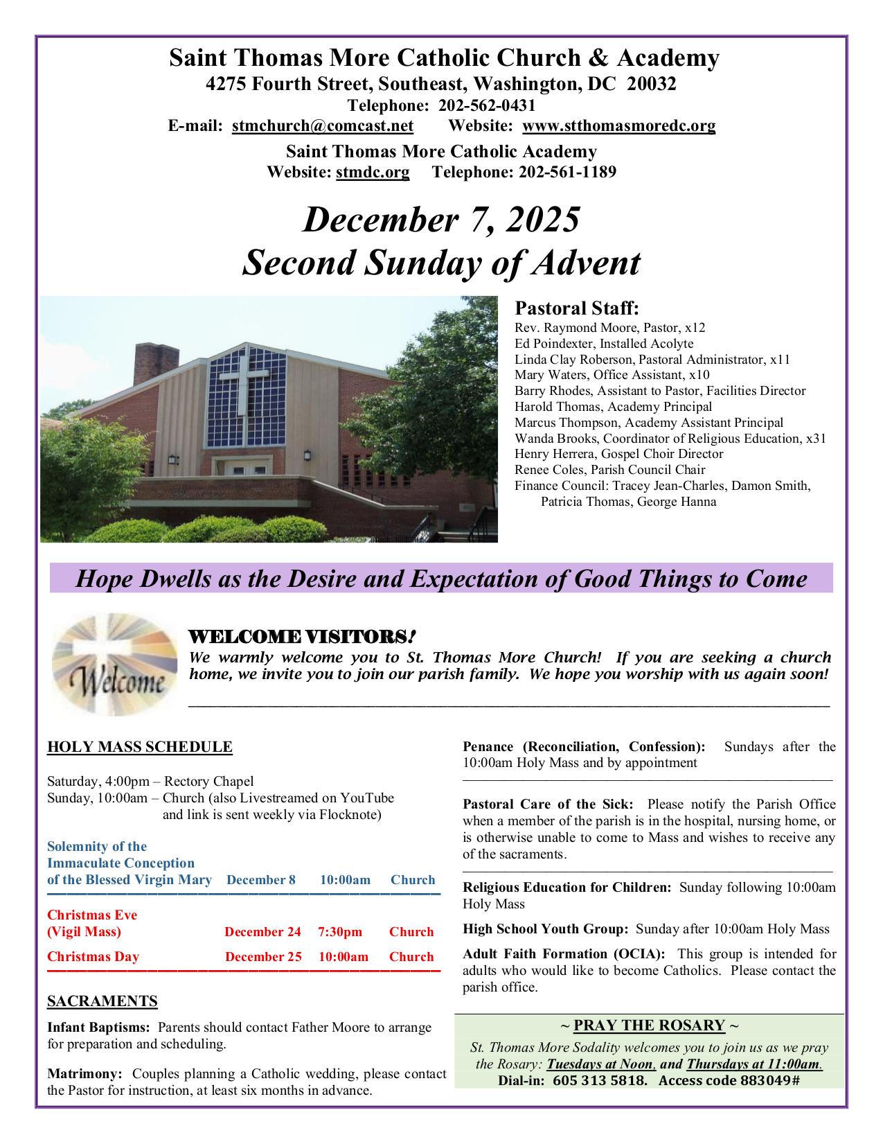 december 7, 2025 Bulletin