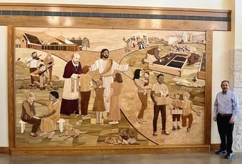Holy Infant Catholic Church Unveils Stunning Intarsia Art Installation by Parishioner Joe Carr