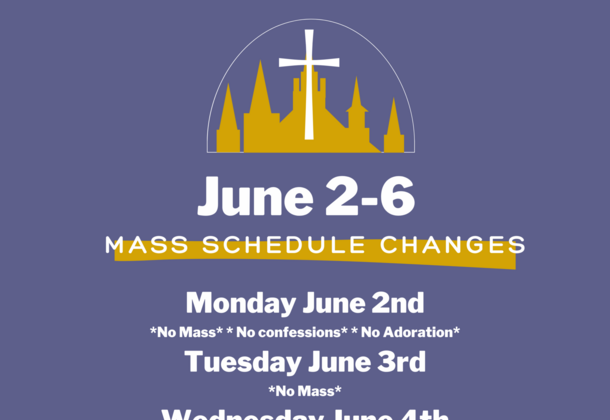 Schedule Change June 2-6