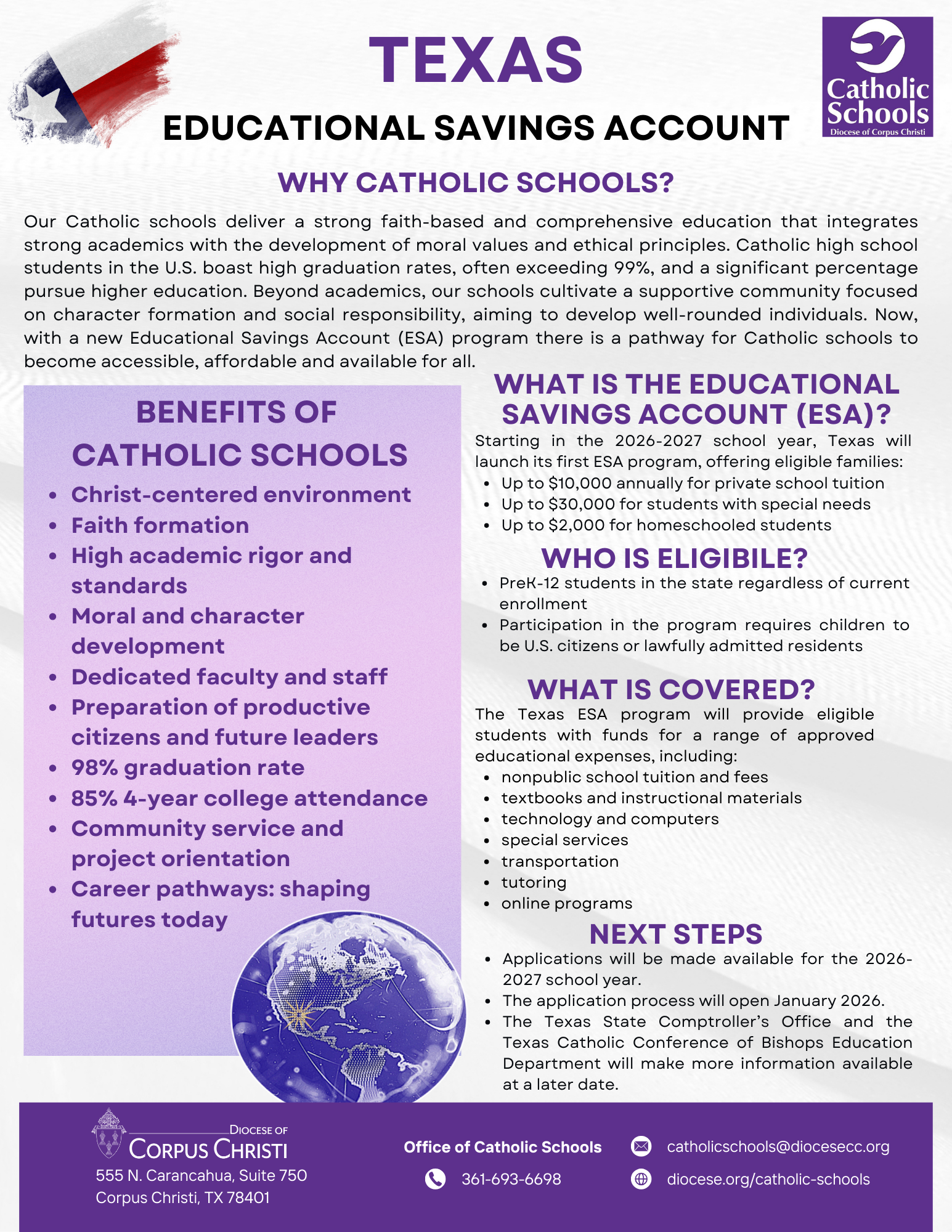 Information about the Texas Educational Savings Account