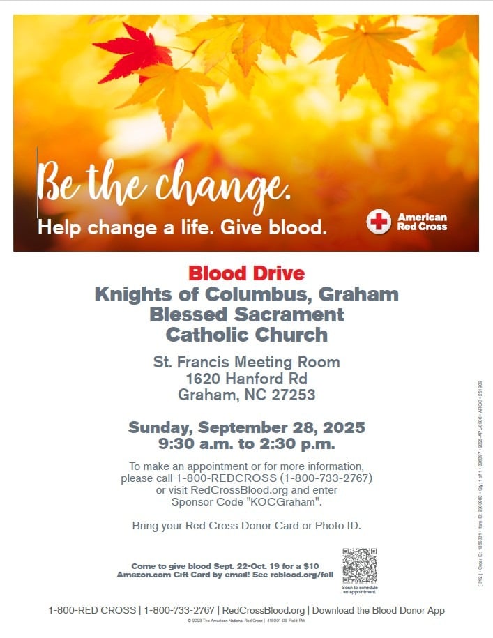 Blood Drive - Sept 28, 2025 (English)