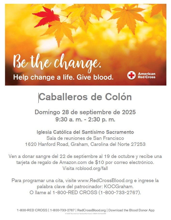Blood Drive - Sept 28, 2025 (Spanish)