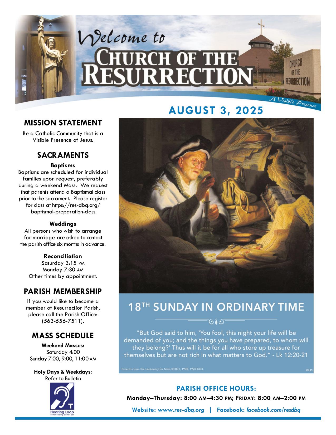 august 3, 2025 Bulletin