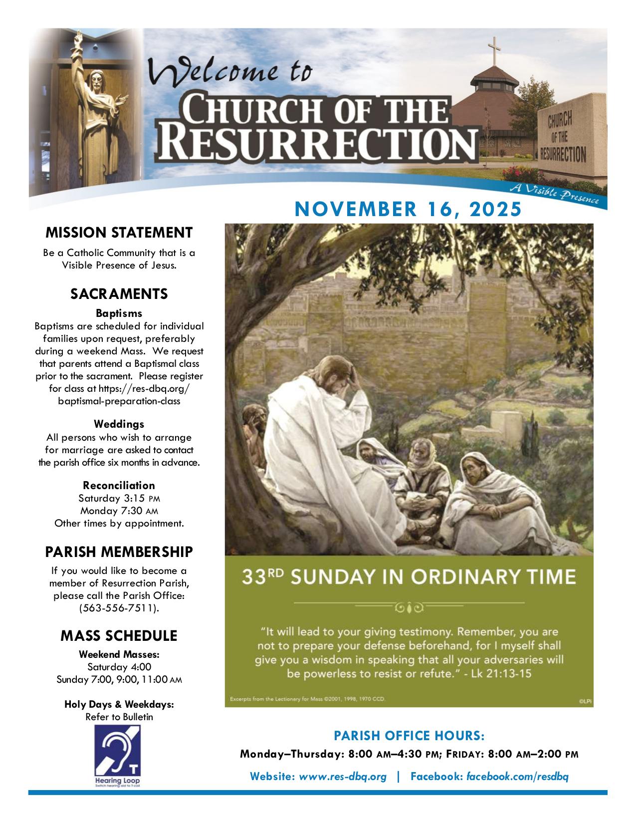 november 16, 2025 Bulletin