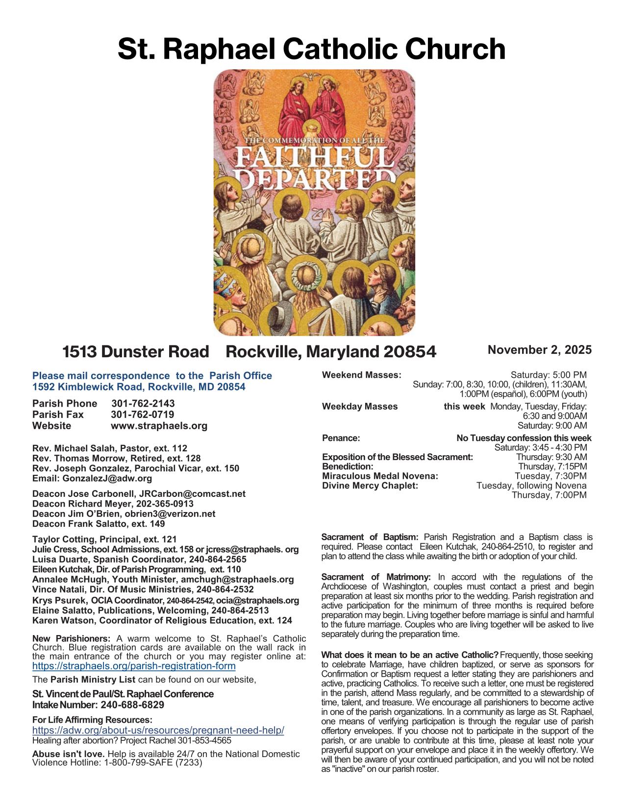 november 2, 2025 Bulletin