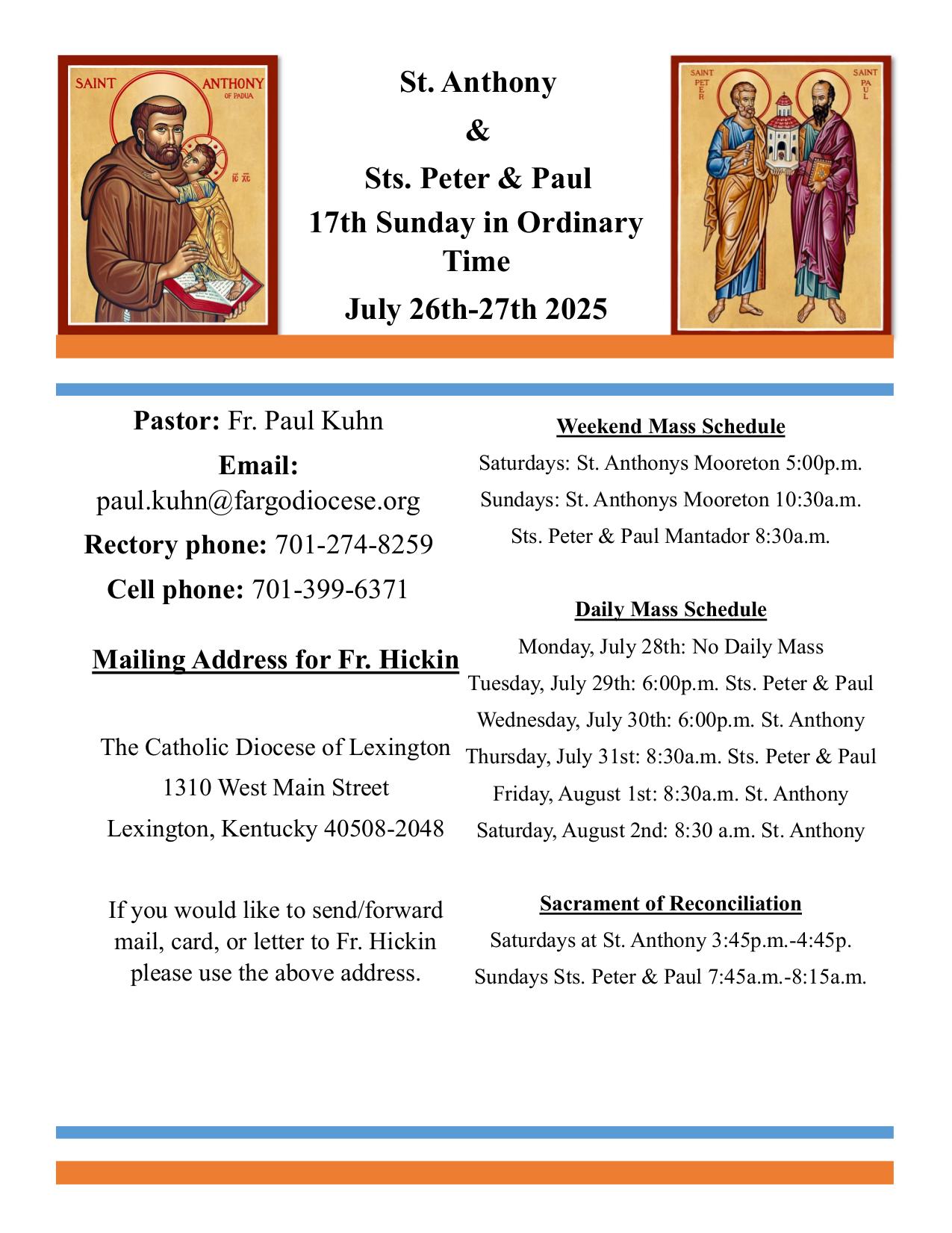 july 27, 2025 Bulletin