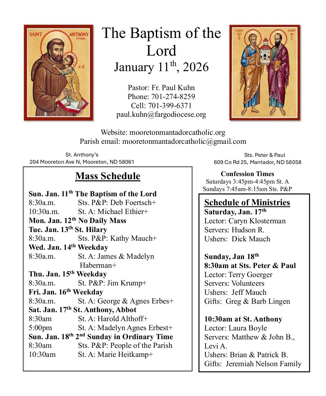 january 11, 2026 Bulletin