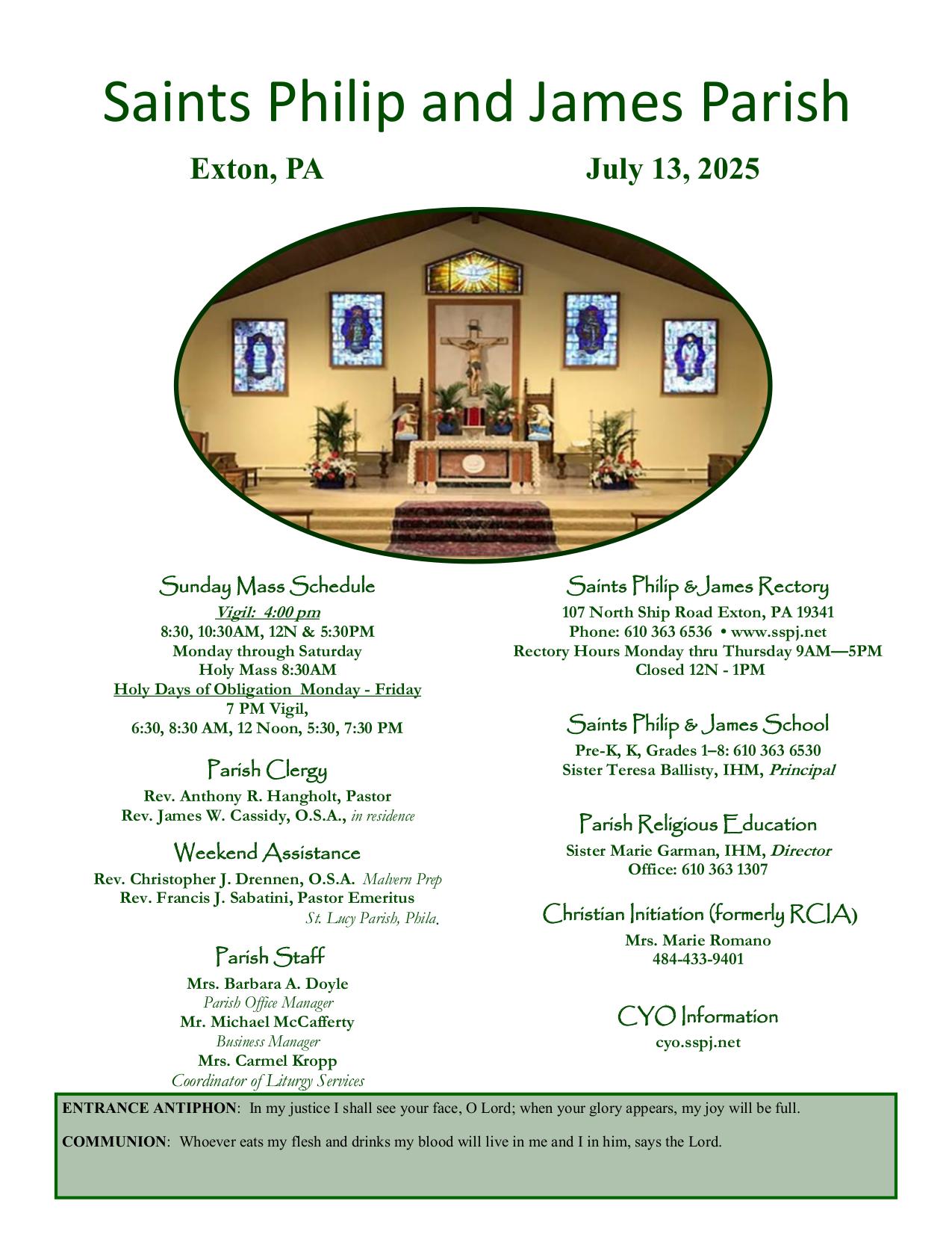 july 13, 2025 Bulletin
