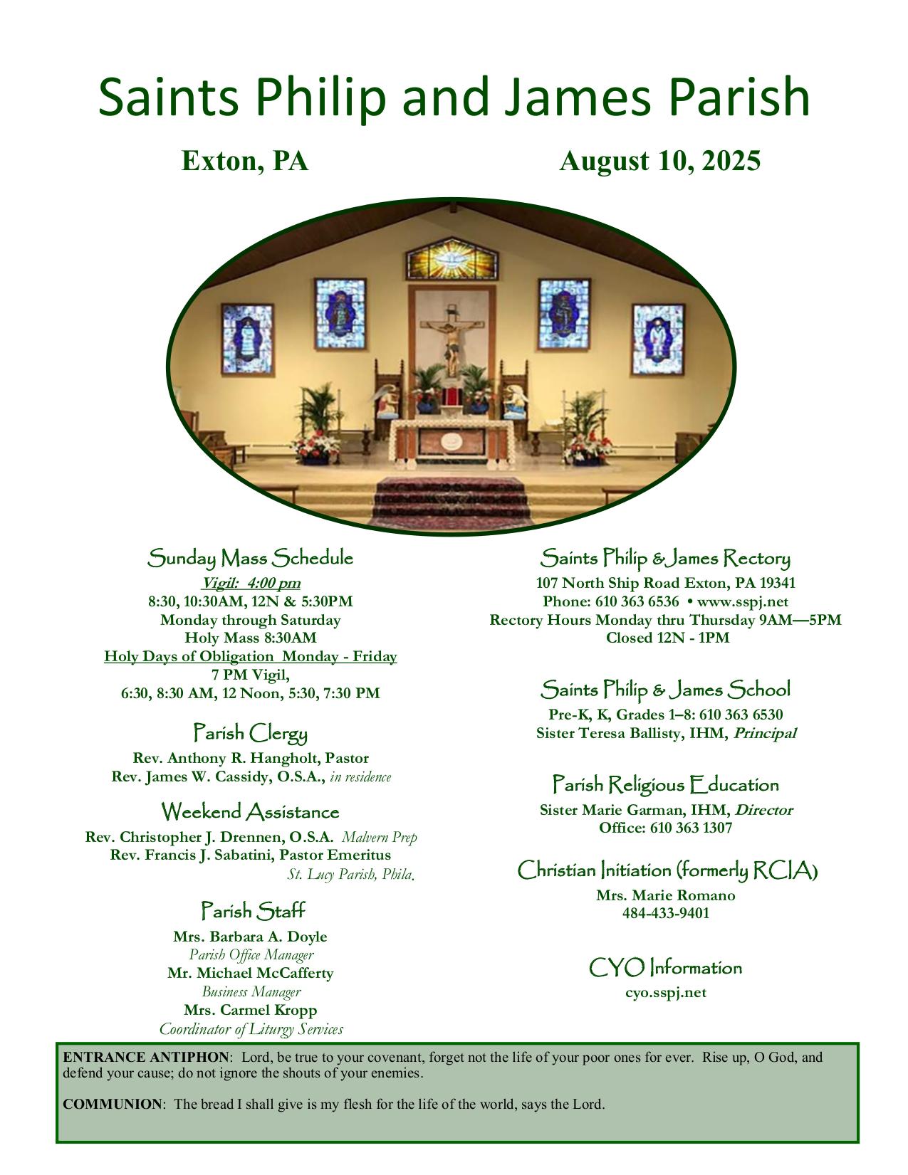 august 10, 2025 Bulletin