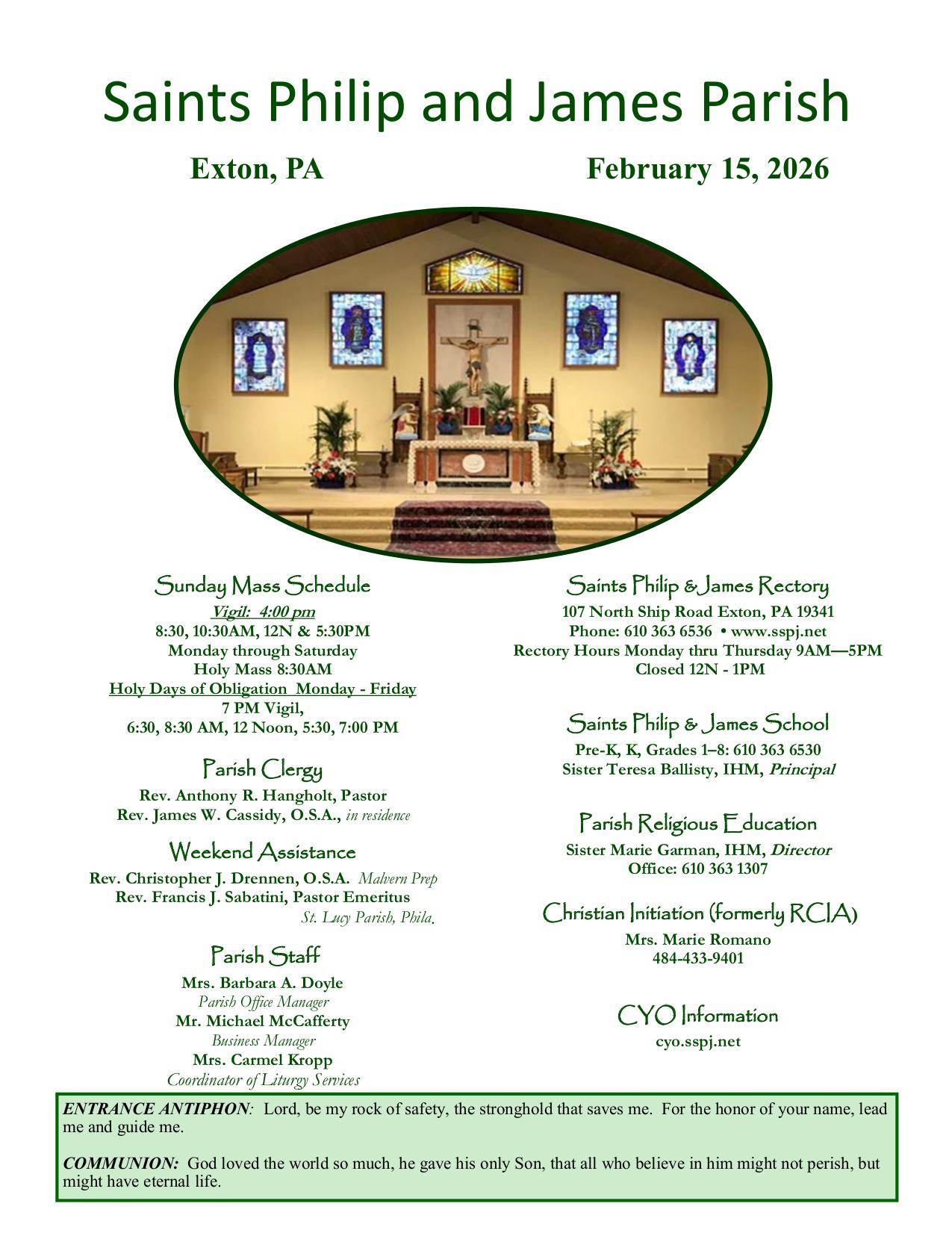 february 15, 2026 Bulletin