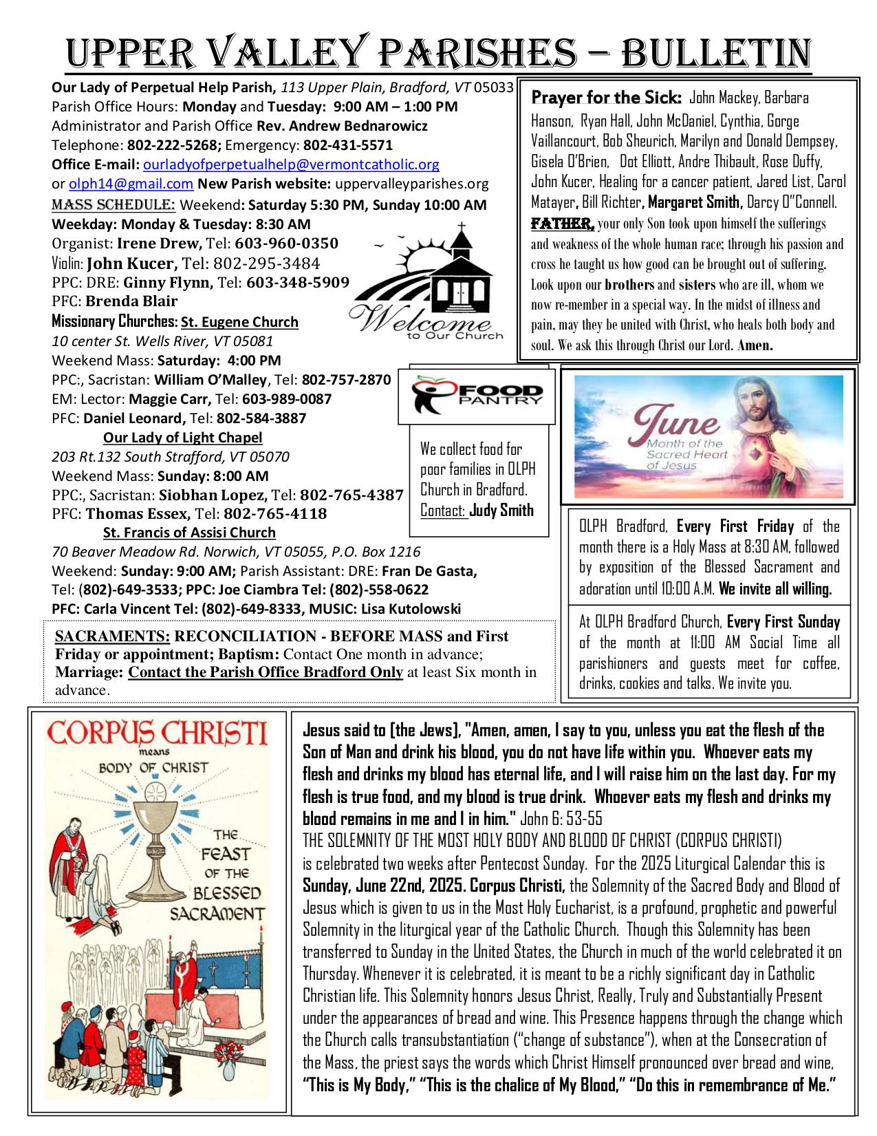 june 22, 2025 Bulletin