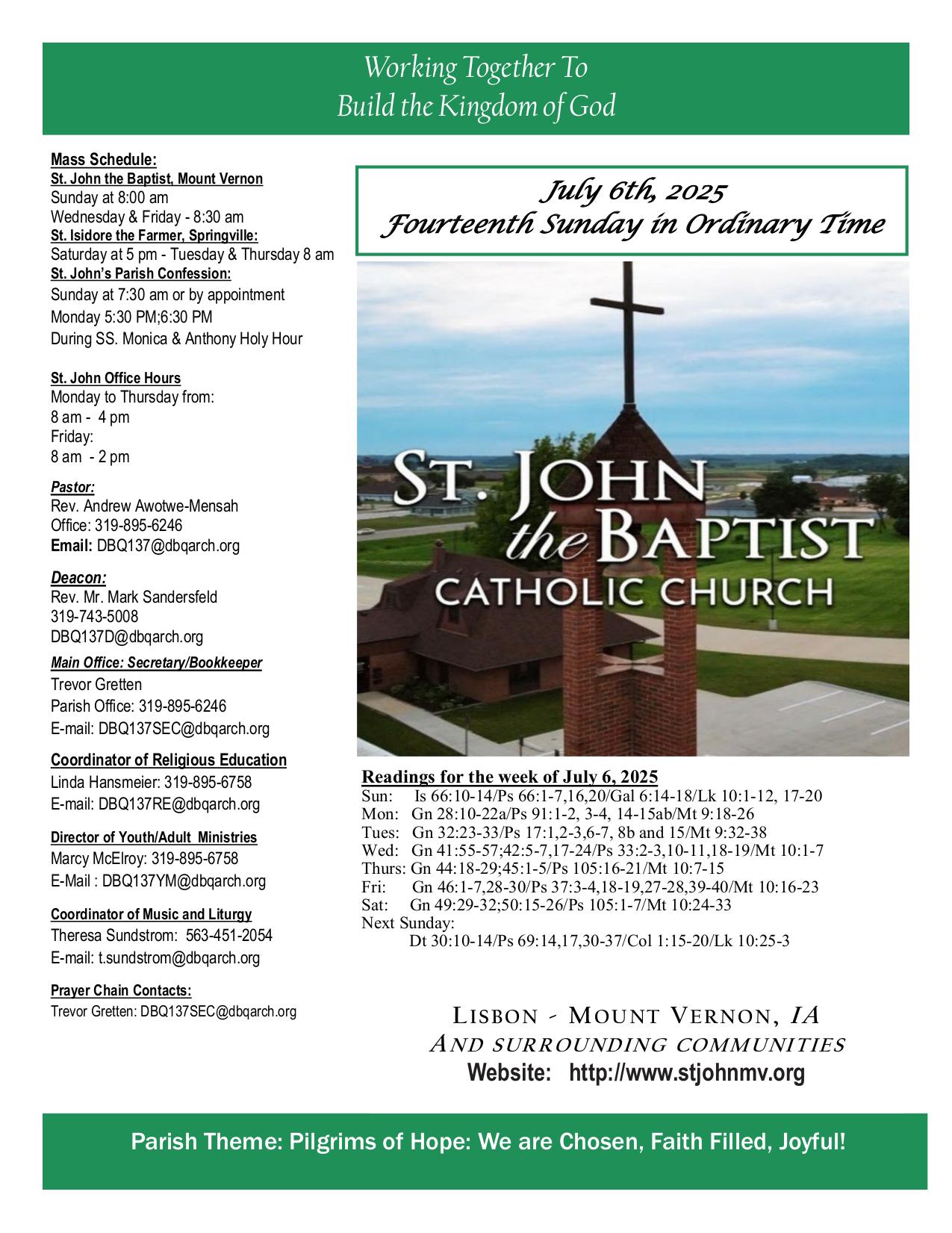 july 6, 2025 Bulletin