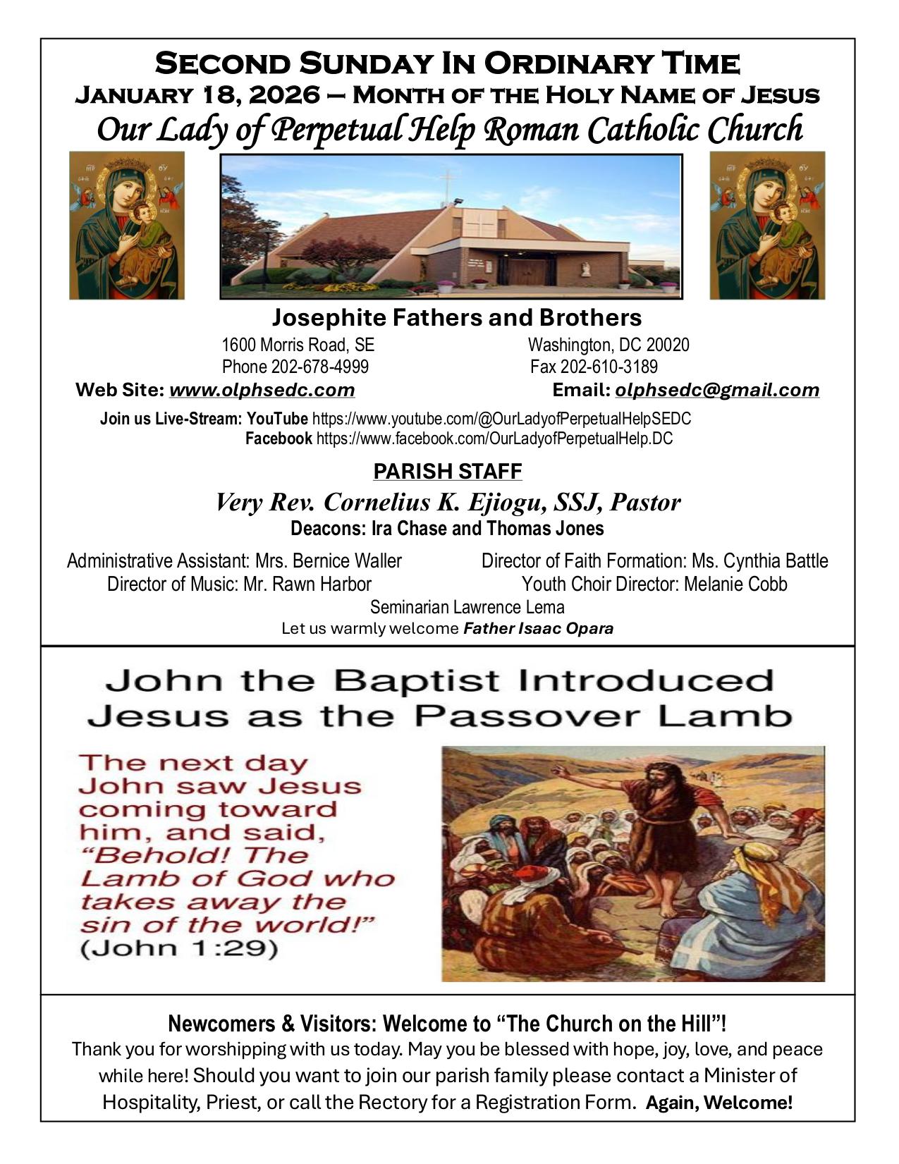 january 18, 2026 Bulletin