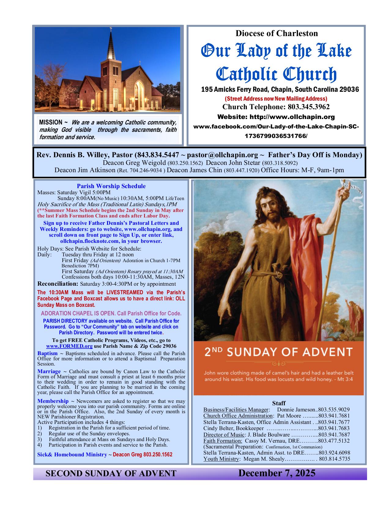 december 7, 2025 Bulletin