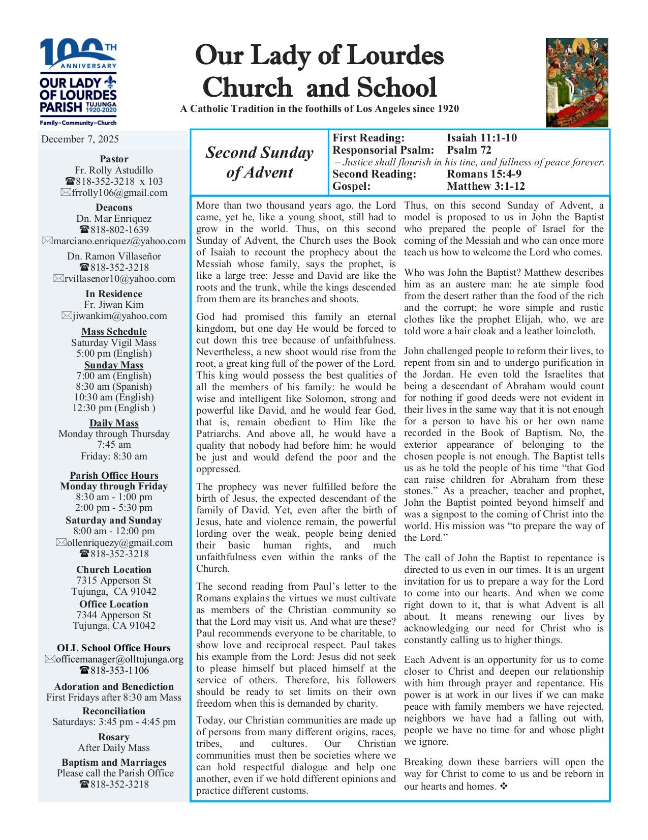 december 7, 2025 Bulletin