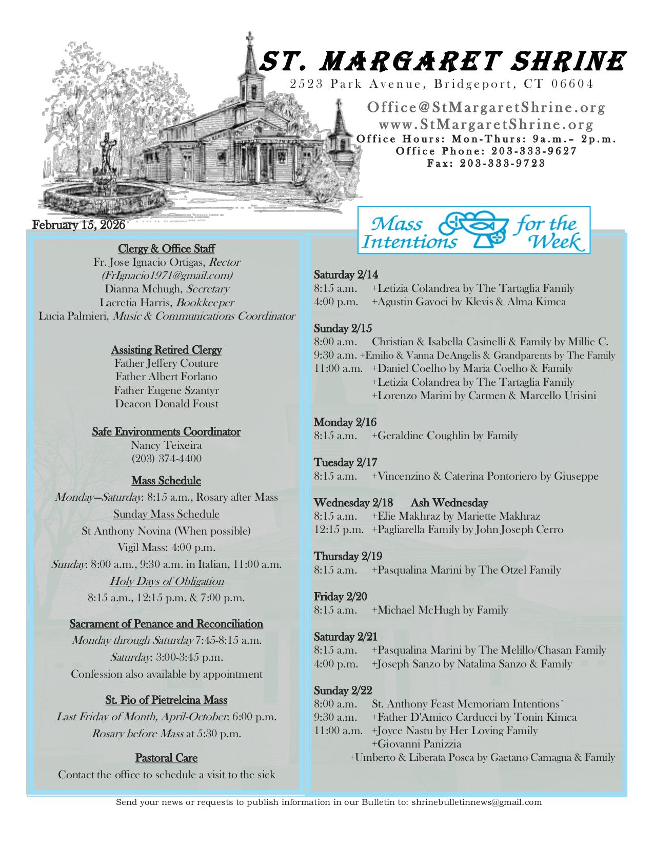 february 15, 2026 Bulletin