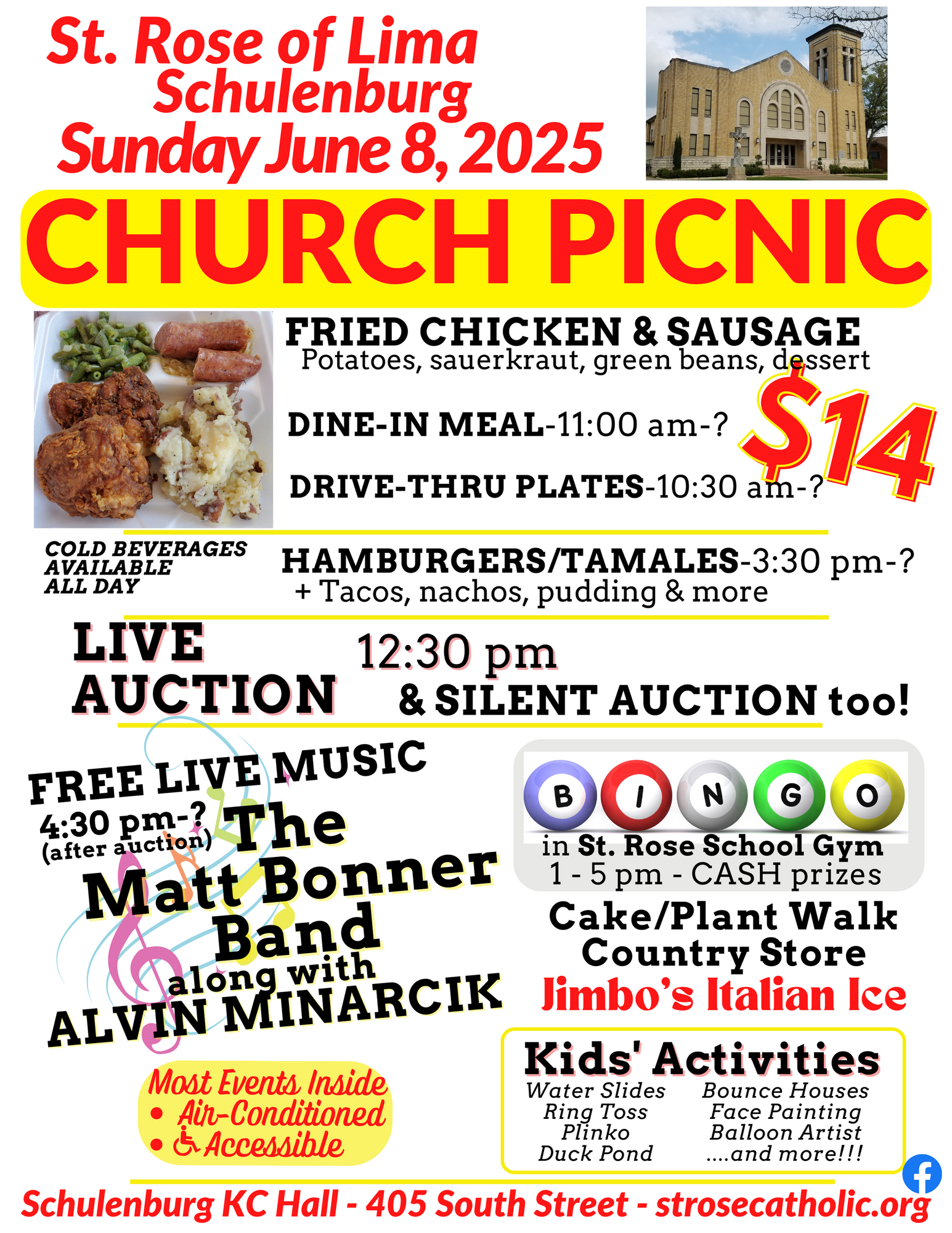 St Rose Church Picnic Flyer Sunday June 9 2024