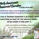 Holy Innocents Memorial Garden Coming to St. Peter's