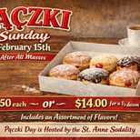 St. Anne Sodality Paczki Sale - Feb. 14 & 15