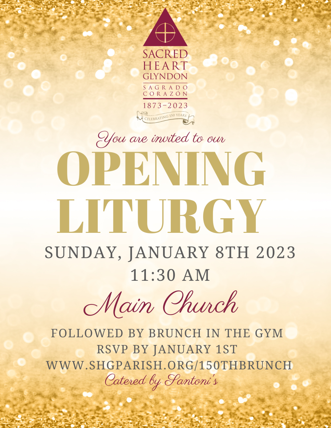 150th Anniversary Opening year Liturgy and Brunch Sacred Heart Parish