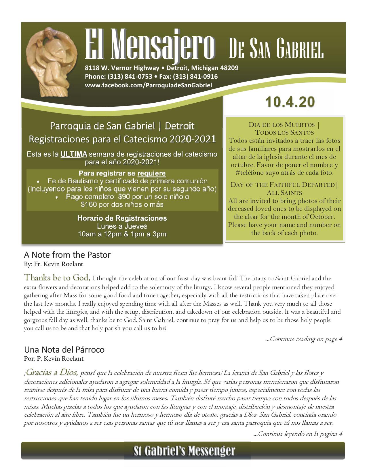 october 4, 2020 Bulletin