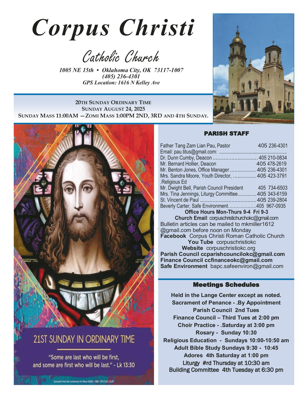 august 24, 2025 Bulletin