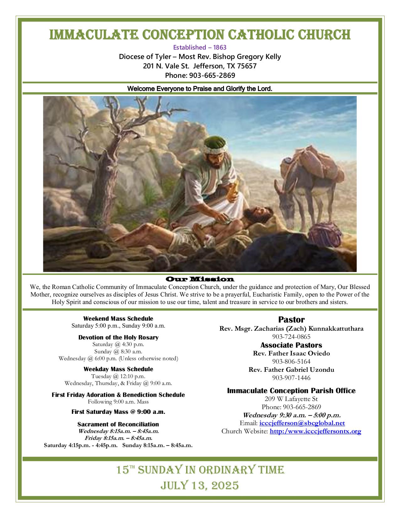 july 13, 2025 Bulletin