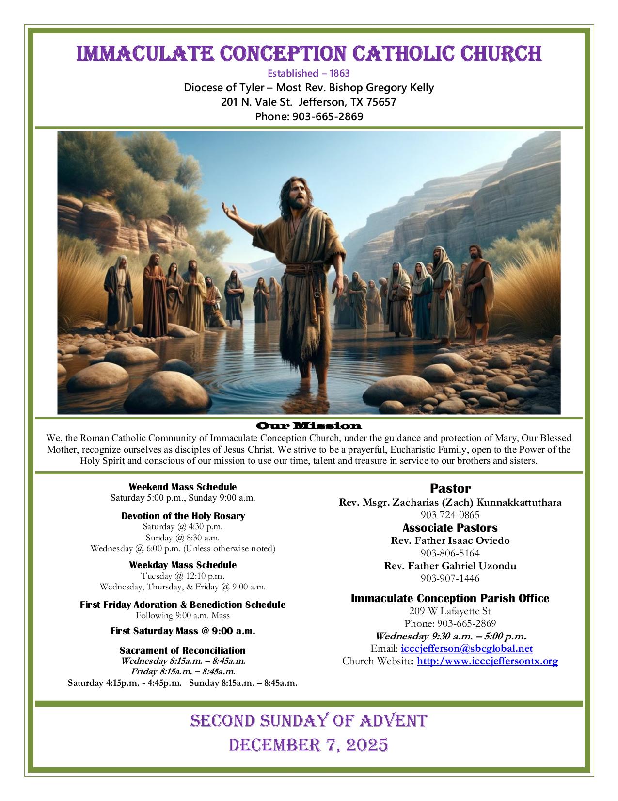 december 7, 2025 Bulletin