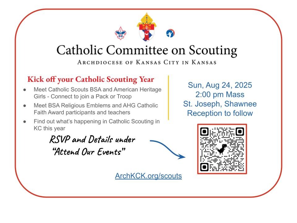Click the link to learn more about Scouting in the Archdiocese of Kansas City in Kansas