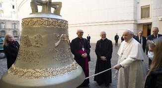 Pope blesses bells that peal proclamation of sacredness of life