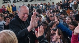 Cardinal McElroy formalizes bond with Rome parish with Mass, high-fives