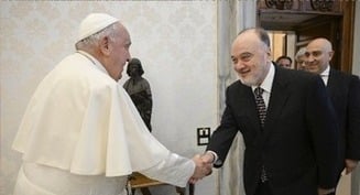 Pope meets former Israeli and Palestinian officials promoting peace