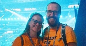 Newlyweds volunteer at National Eucharistic Congress as 'co-workers in the vineyard'