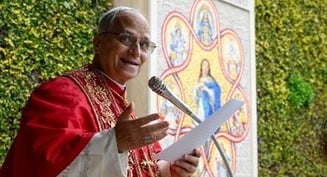 Pope welcomes new Marian mosaic, St. Rose of Lima statue in Vatican Gardens