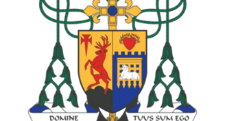 The bishop's Coat of Arms and Motto