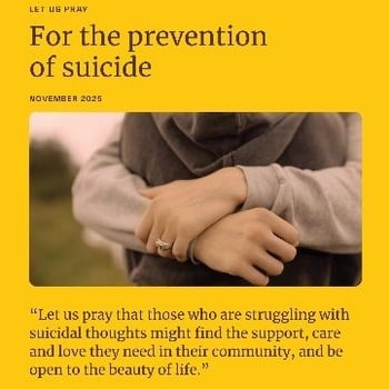 Pope's prayer intention is for those struggling with suicidal thoughts