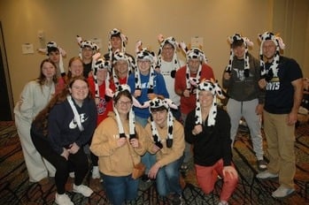 Funny hats show the joy of NCYC while T-shirt messages feature the heart of youths' faith
