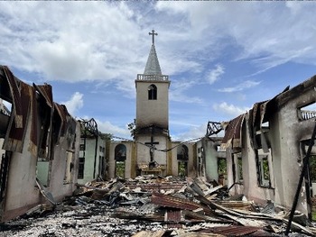 Myanmar junta allegedly torches Catholic cathedral in Kachin