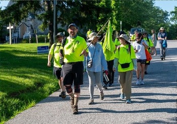 Pilgrims walk in the footsteps of the first American-born saint
