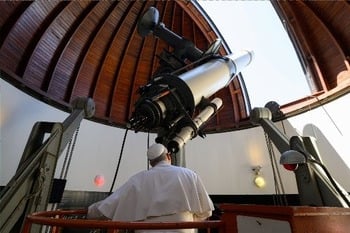 Pope celebrates Apollo 11 anniversary with peek at the heavens, call to astronaut