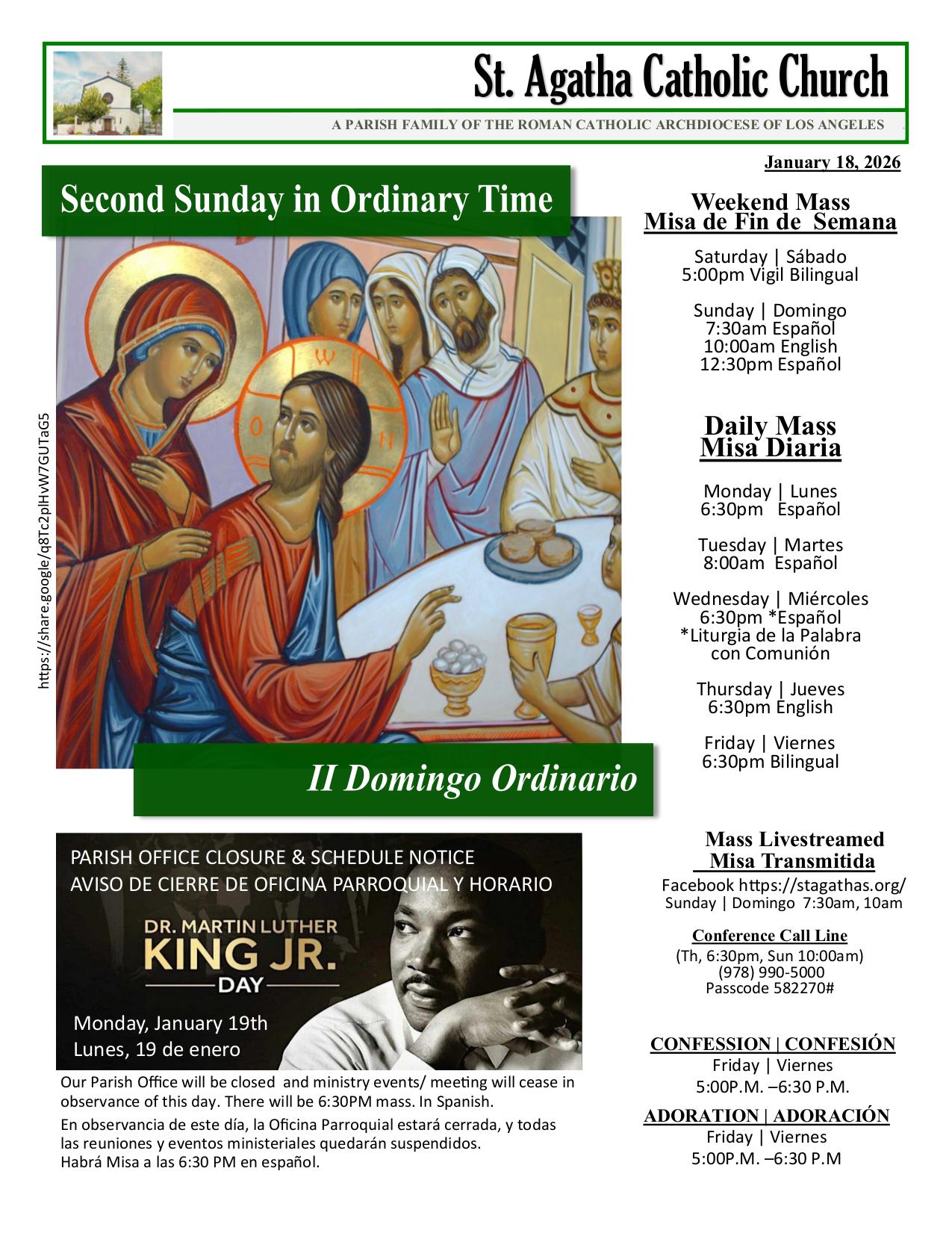 january 18, 2026 Bulletin