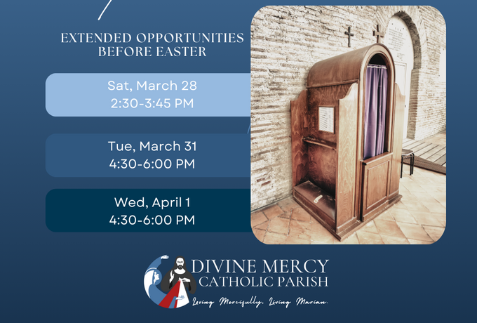 Confession Opportunities as Easter Approaches