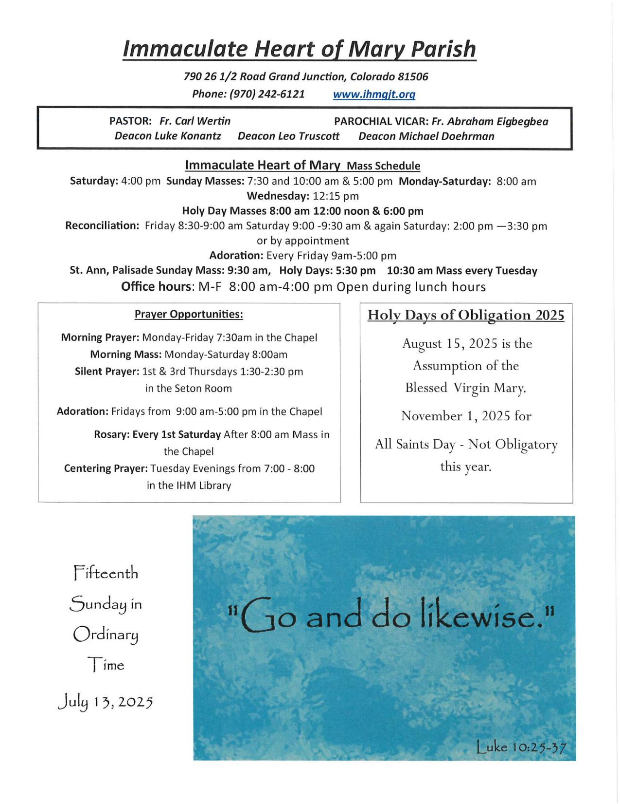 july 13, 2025 Bulletin