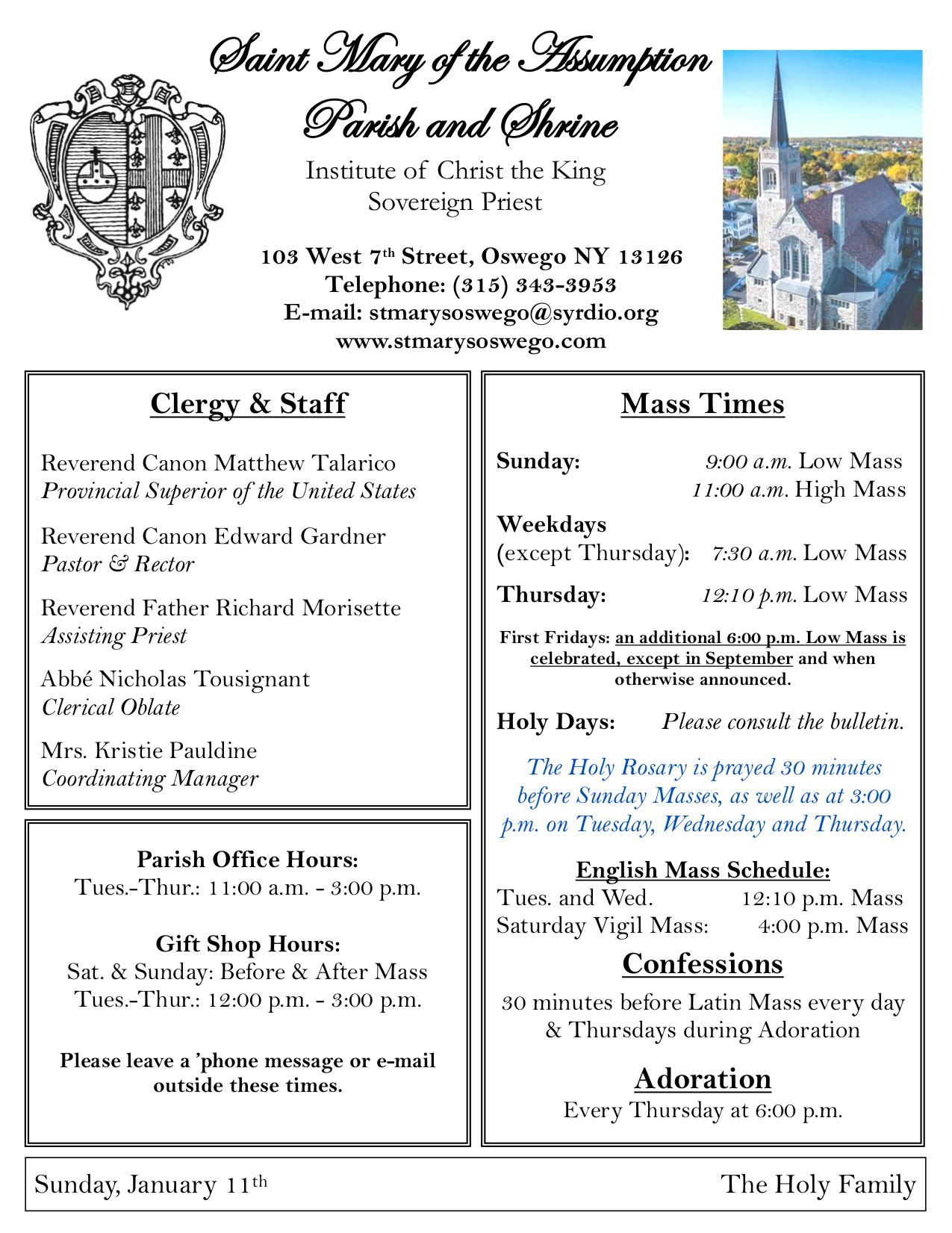 january 11, 2026 Bulletin