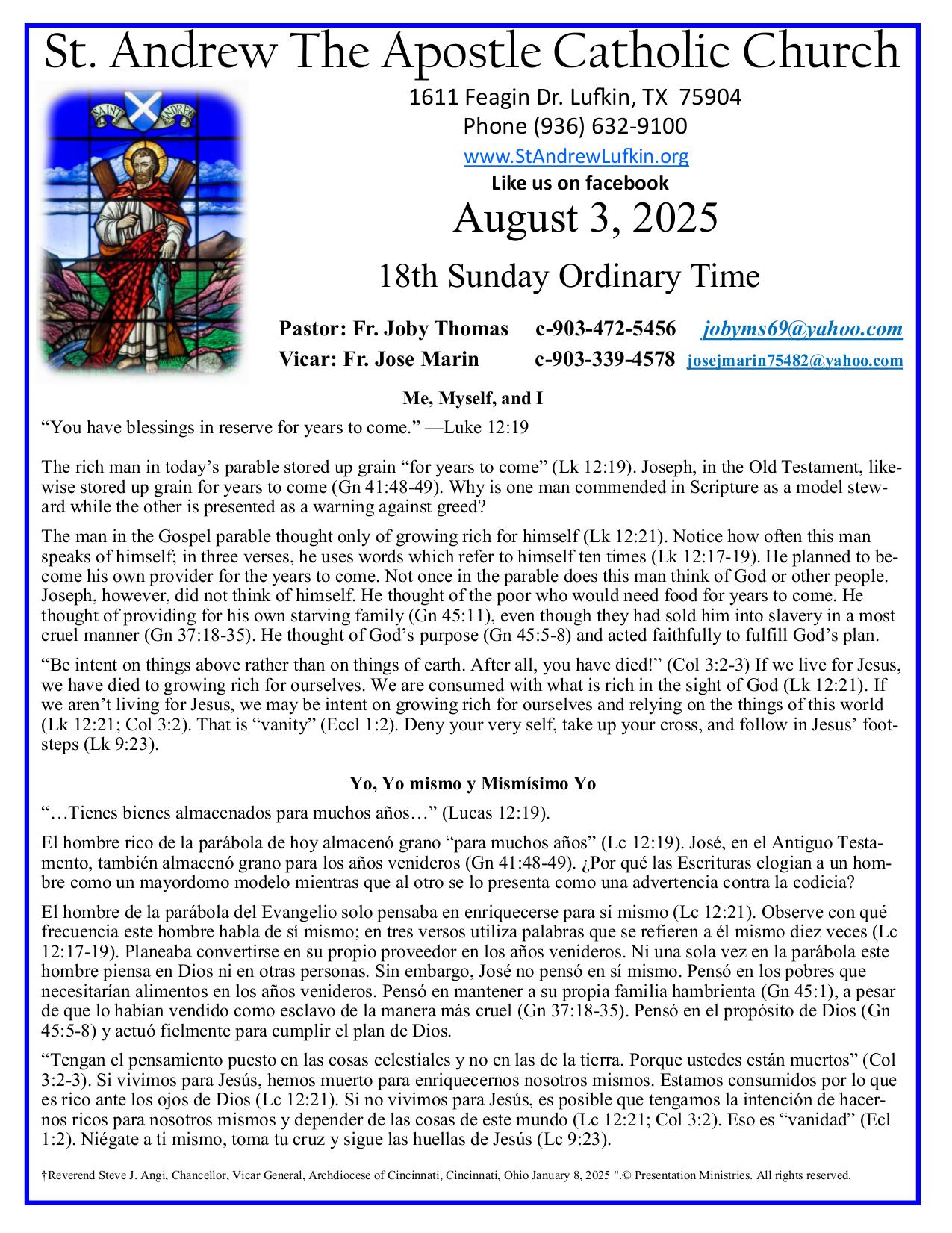 august 3, 2025 Bulletin